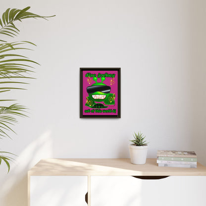 disc jockey - framed canvas art (pink)