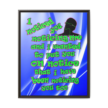 noticed you noticing - framed canvas art (blue-white wave)