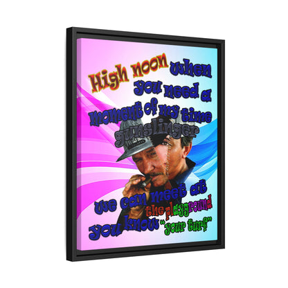 high noon - framed canvas art (light blue-pink wave)