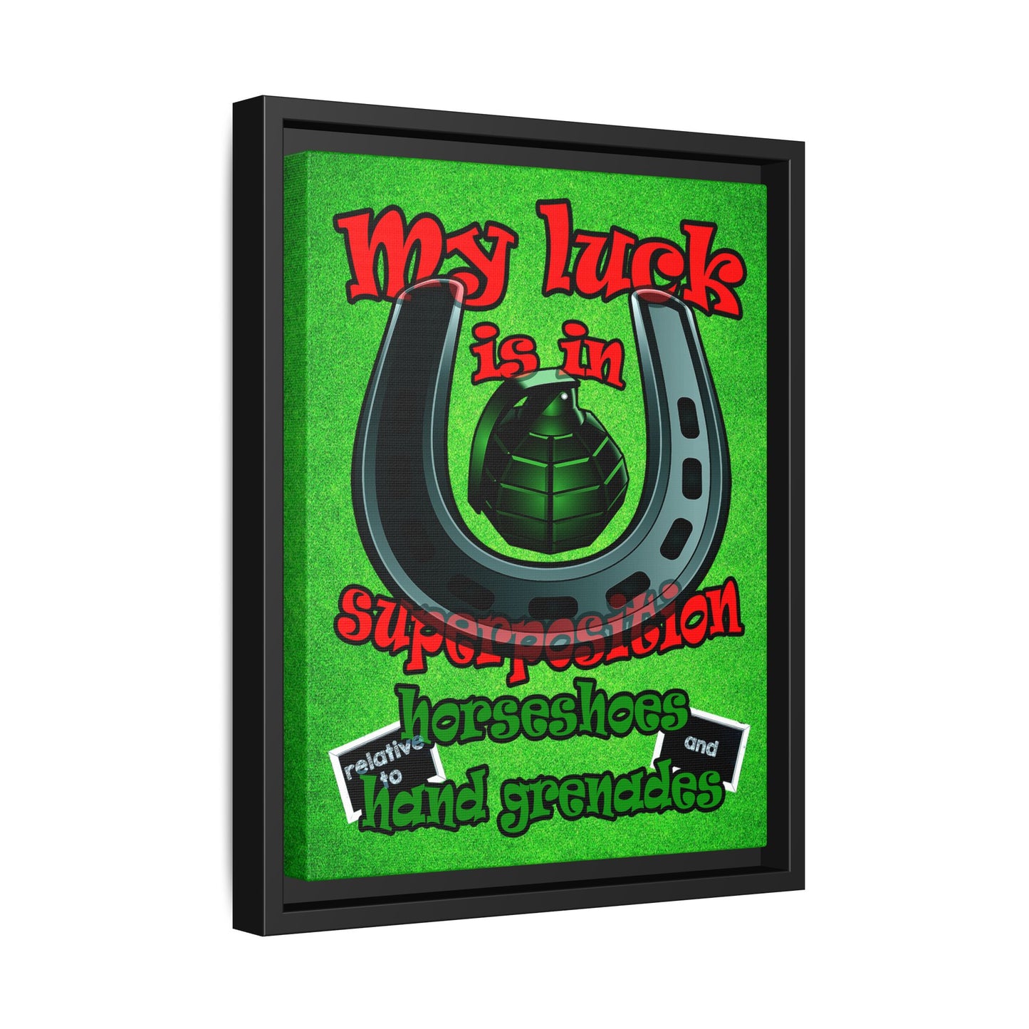 my luck - framed canvas art (green turf)
