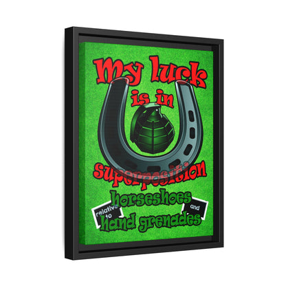 my luck - framed canvas art (green turf)