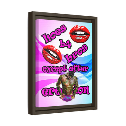 hoes b4 bros - framed canvas art (light blue-pink wave)