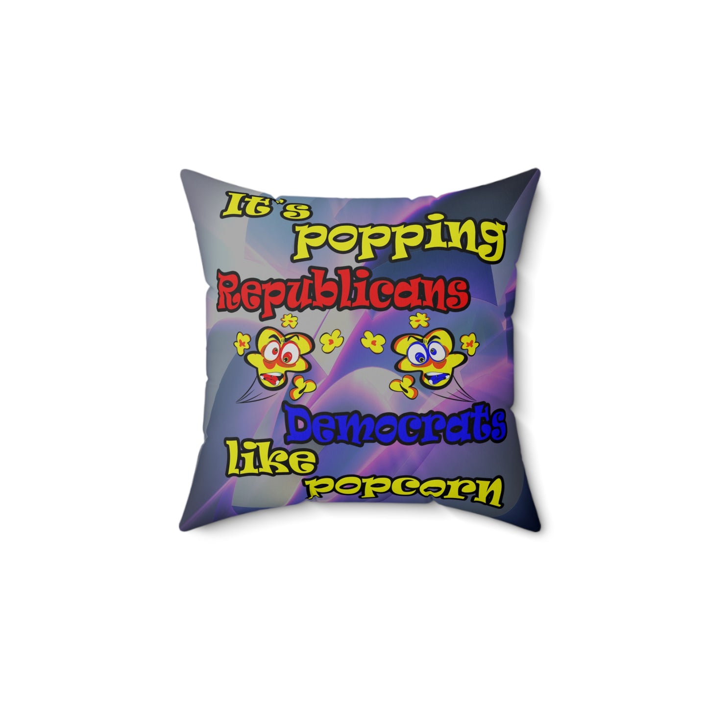 popping like popcorn - Spun Polyester Square Pillow - (grey-pink wave)