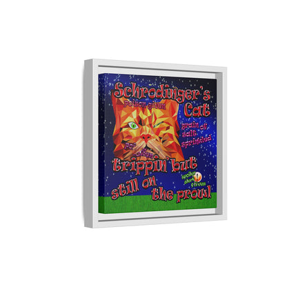 schrodinger's cat - framed canvas art ('snoops' background)