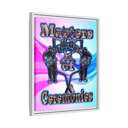 em cee squared - framed canvas art (light blue-pink wave)