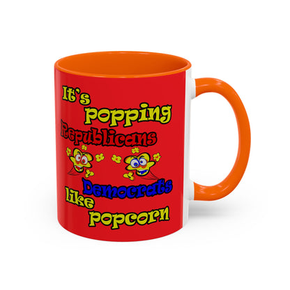 popping like popcorn - Accent Mug (red)