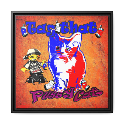 tag that - framed canvas art (burnt orange)