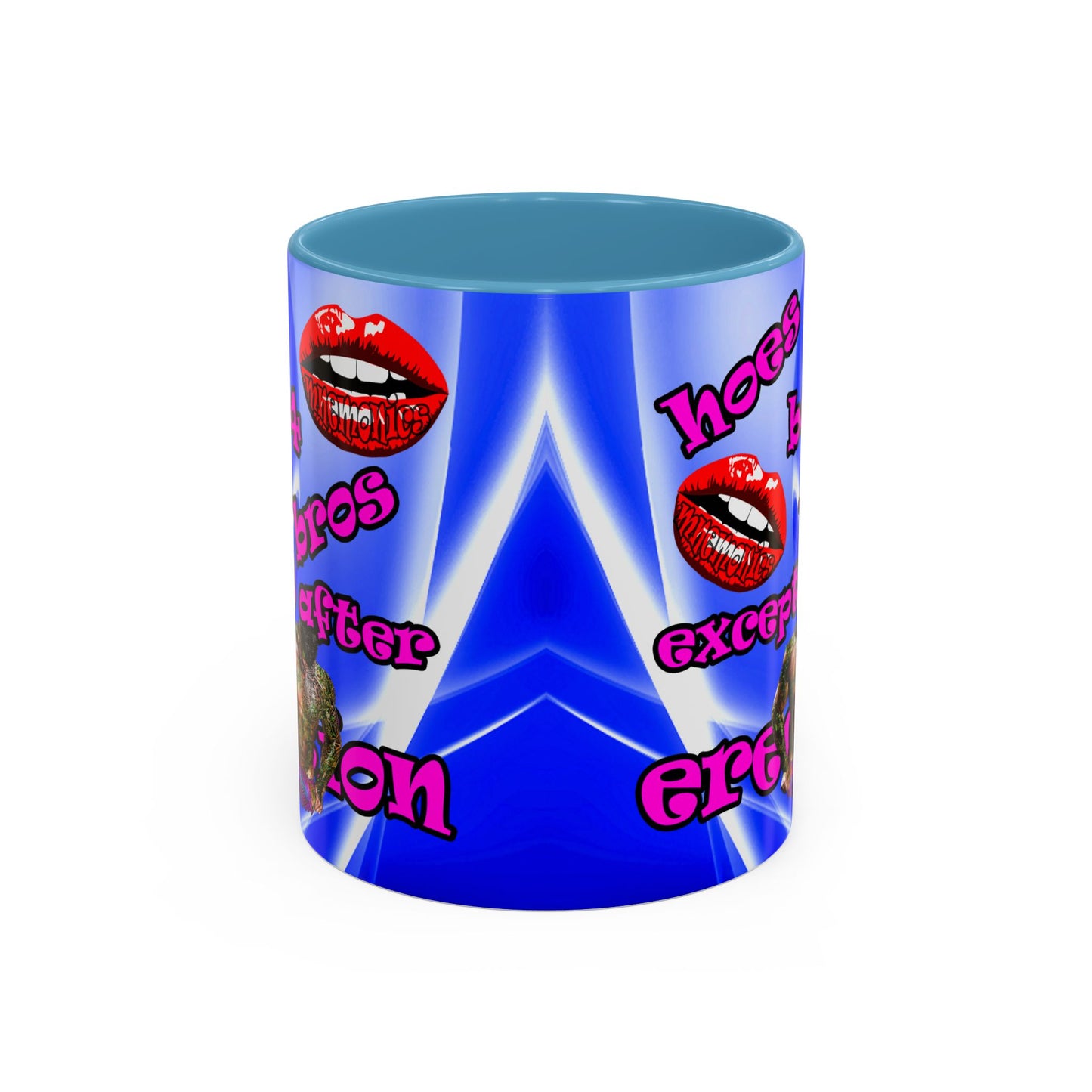 hoes b4 bros - Accent Mug (blue-white wave)