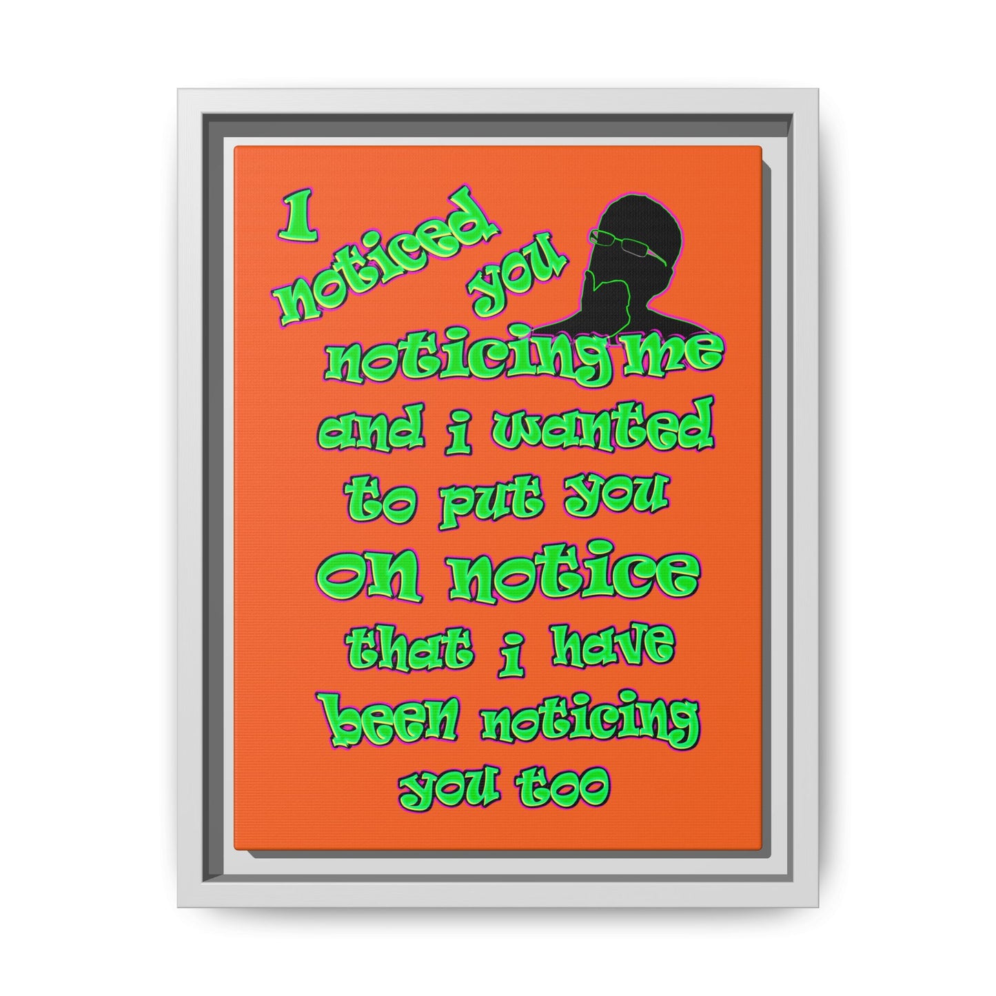 noticed you noticing - framed canvas art (orange)