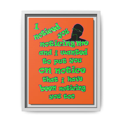 noticed you noticing - framed canvas art (orange)