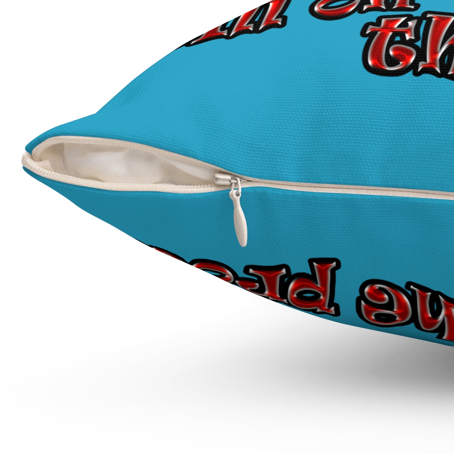 schrodinger's cat - Spun Polyester Square Pillow - (turquoise)