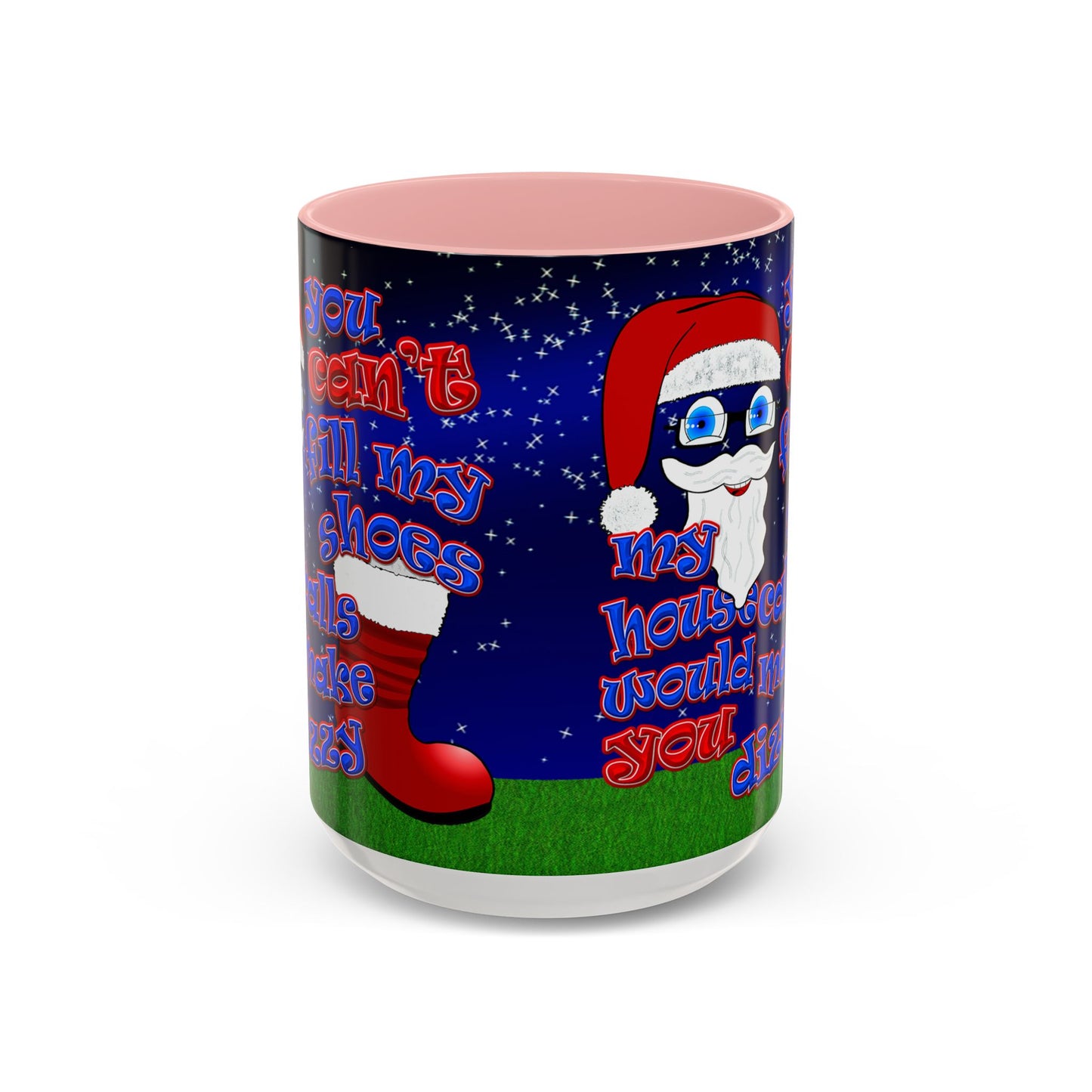 santa's shoes - Accent Mug ('snoops' background)