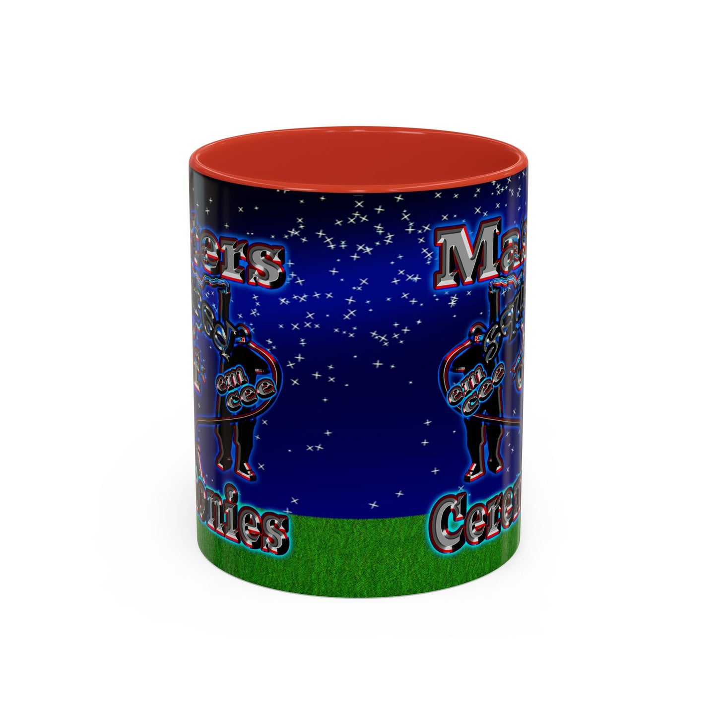 em cee squared - Accent Mug ('snoops' background)