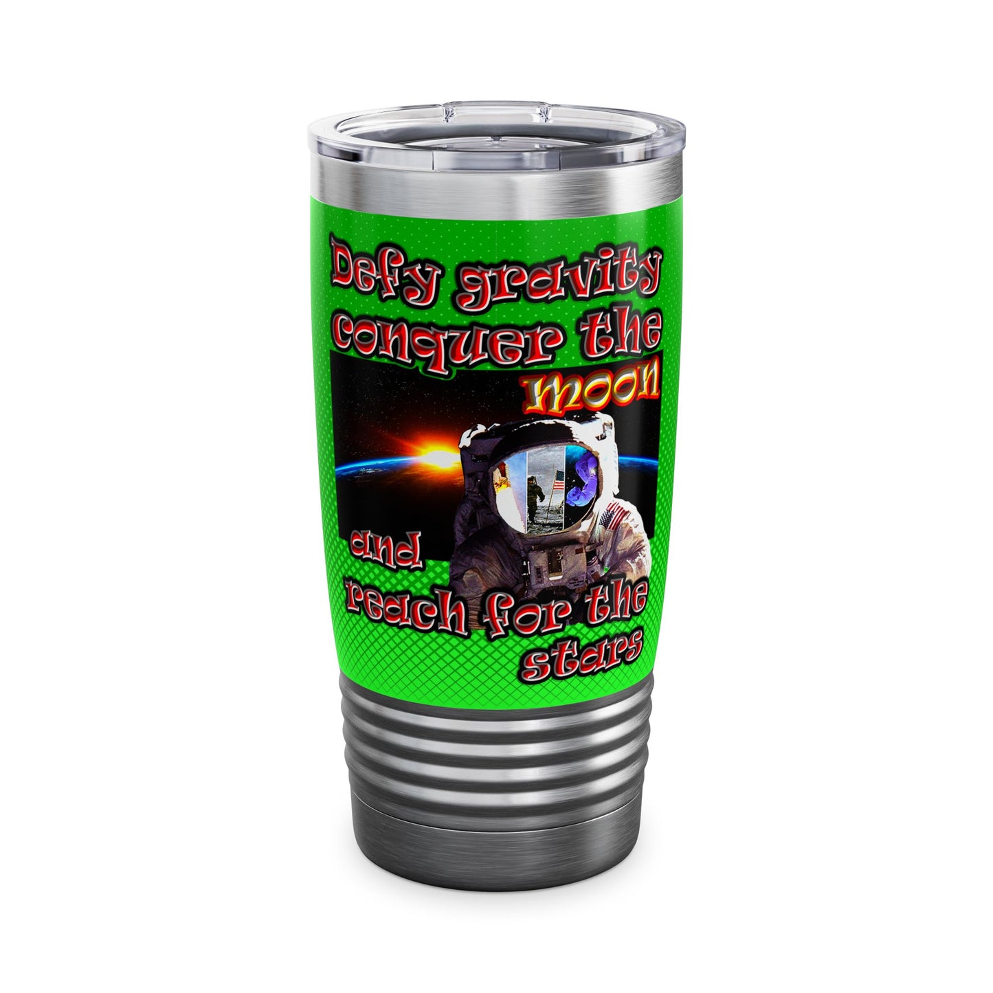 defy conquer reach - Ringneck Tumbler, 20oz (logo green)