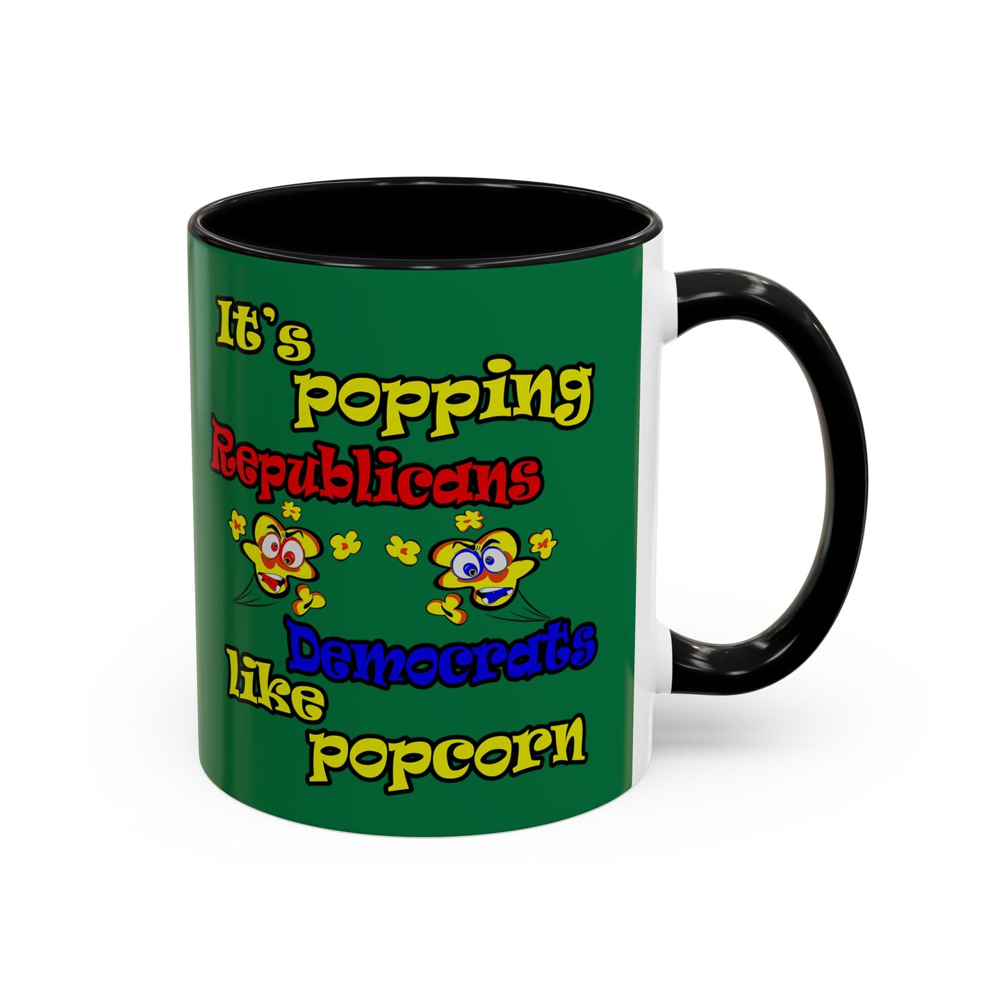 popping like popcorn - Accent Mug (dark green)