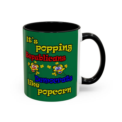 popping like popcorn - Accent Mug (dark green)