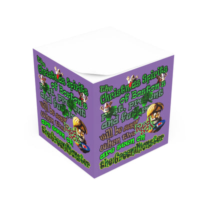 christmas spirits of boston - note cube (light purple)