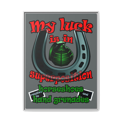 my luck - framed canvas art (dark grey)