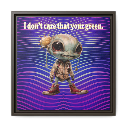 I don't care that your green - framed canvas art (purple wave)