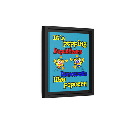 popping like popcorn - framed canvas art (turquoise)