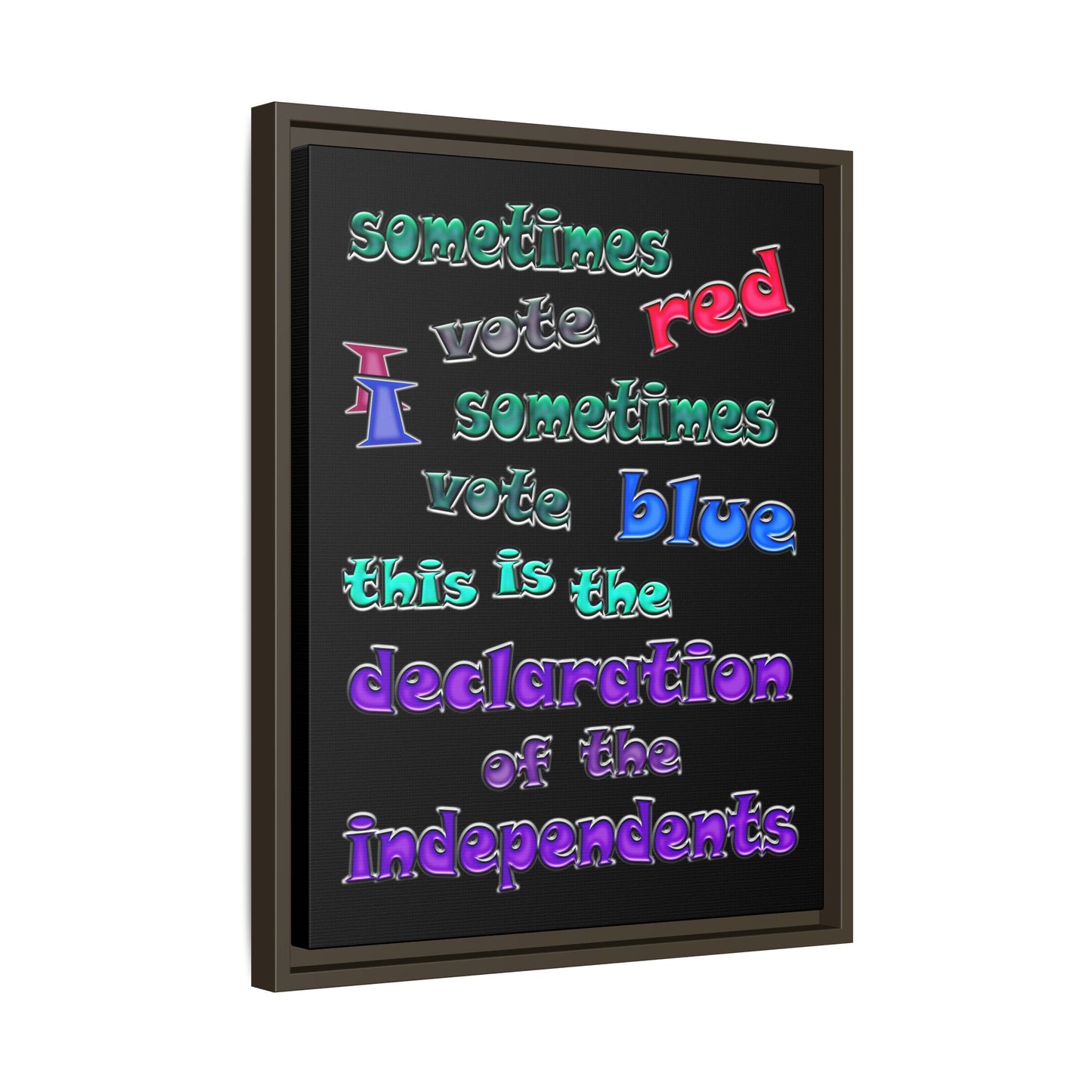 declaration of the independents - framed canvas art (black)
