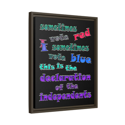 declaration of the independents - framed canvas art (black)