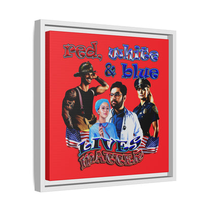 rw&b lives matter - framed canvas art (red)