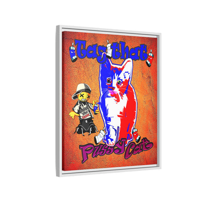 tag that - framed canvas art (burnt orange)