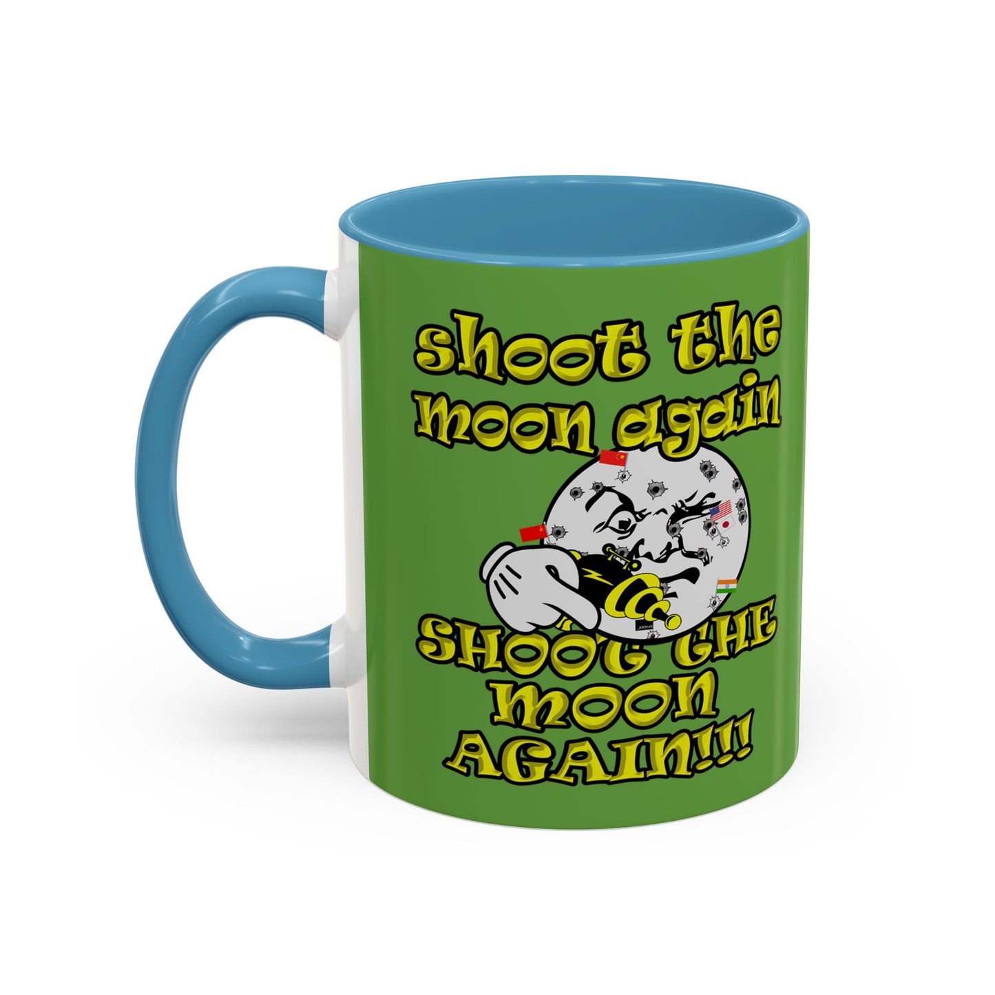 shoot the moon again - Accent Mug (green)