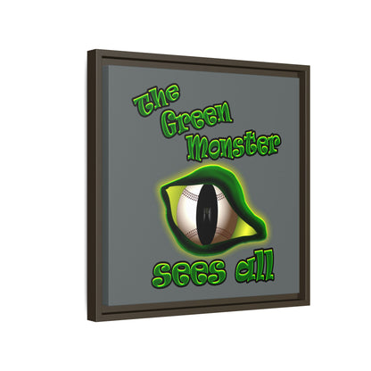 green monster - framed canvas art (dark grey)