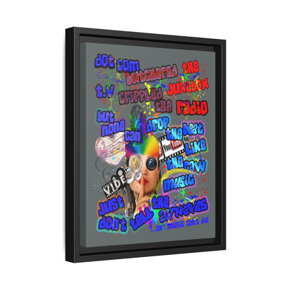 drop the beat - framed canvas art (dark grey)