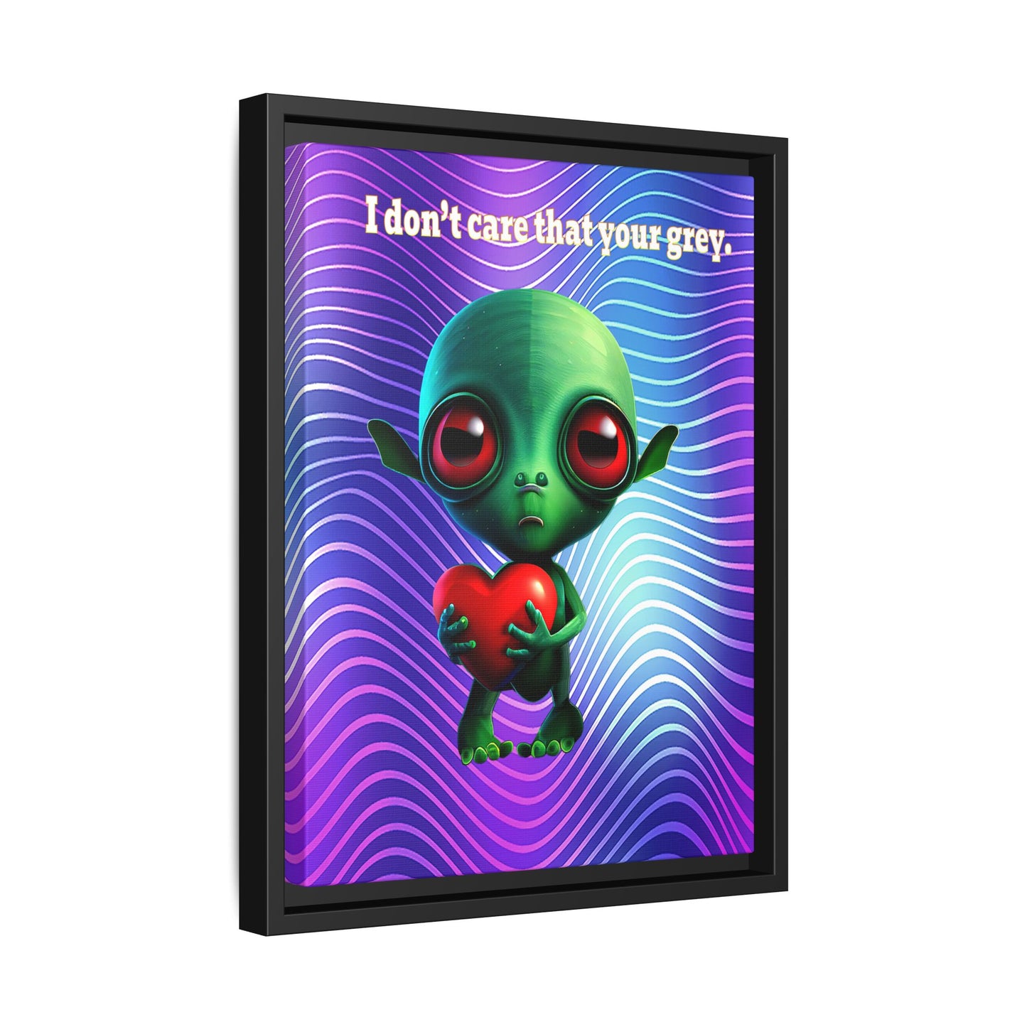 I don't care that your grey - framed canvas art (purple wave)