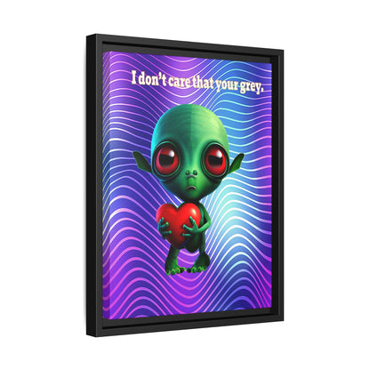 I don't care that your grey - framed canvas art (purple wave)