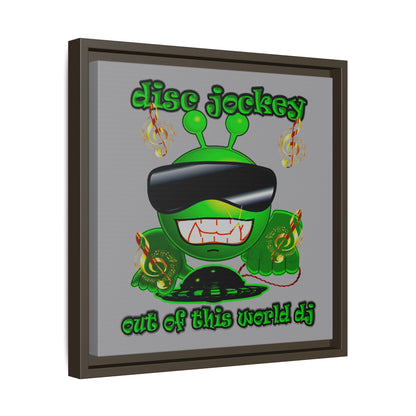disc jockey - framed canvas art (grey)