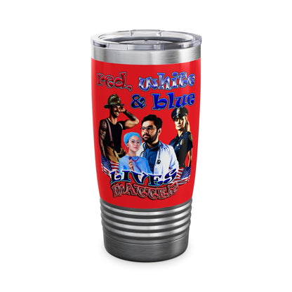 rw&b lives matter - Ringneck Tumbler, 20oz (red)
