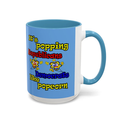 popping like popcorn - Accent Mug (light blue)