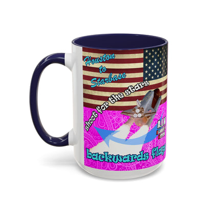 shoot for the stars - Accent Mug (pink swirl)