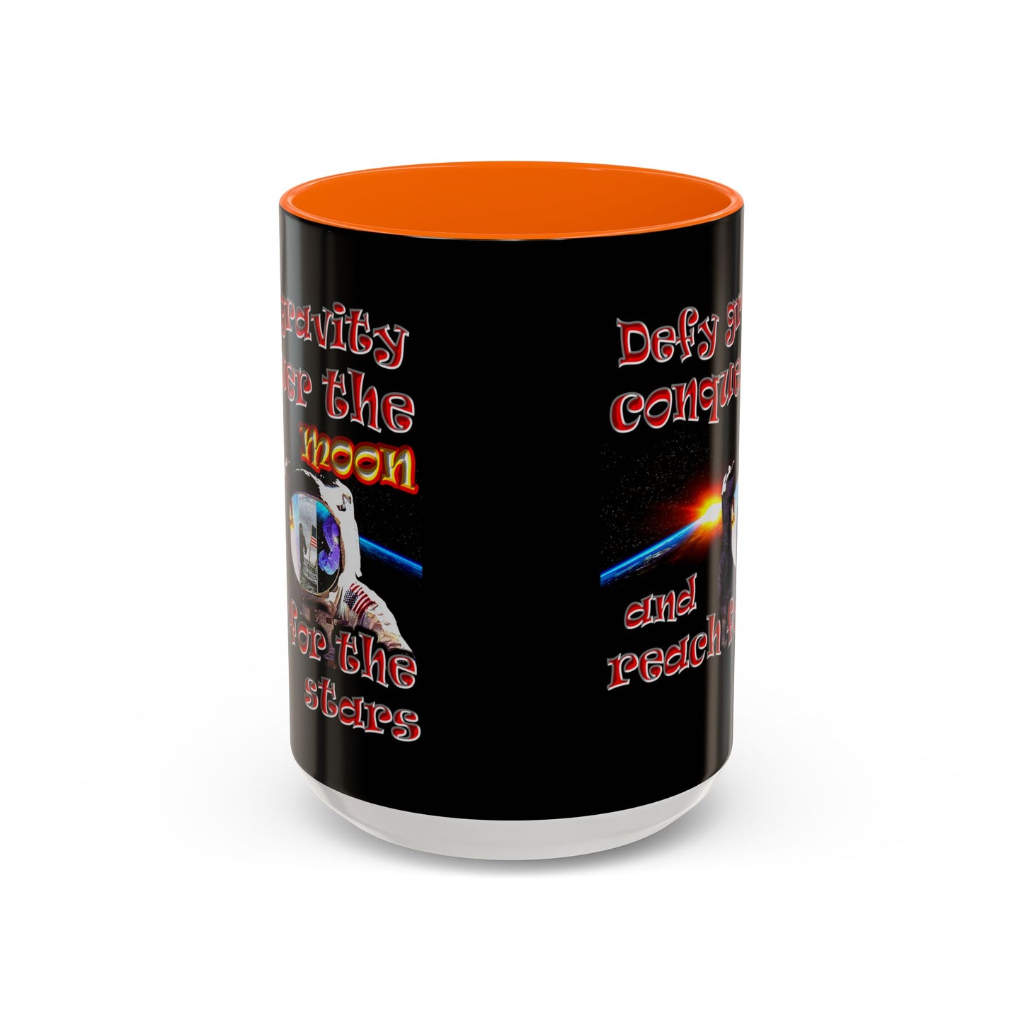 defy conquer reach - Accent Mug (black)