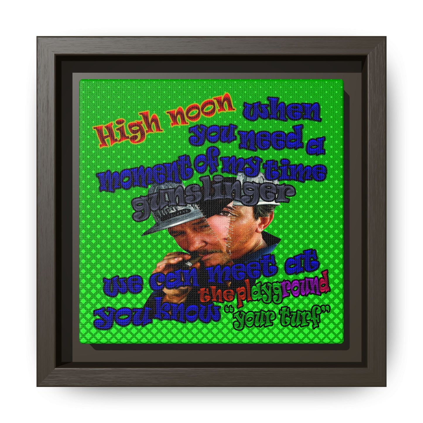 high noon - framed canvas art (logo green)