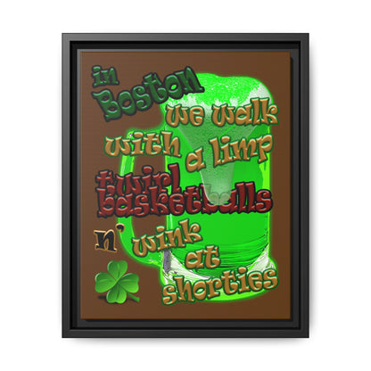 celtics logo - framed canvas art (brown)
