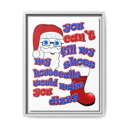 santa's shoes - framed canvas art (white)
