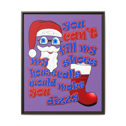 santa's shoes - framed canvas art (light purple)