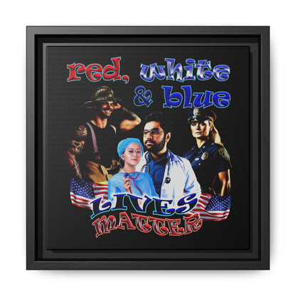 rw&b lives matter - framed canvas art (black)