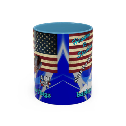shoot for the stars - Accent Mug (blue-white wave)