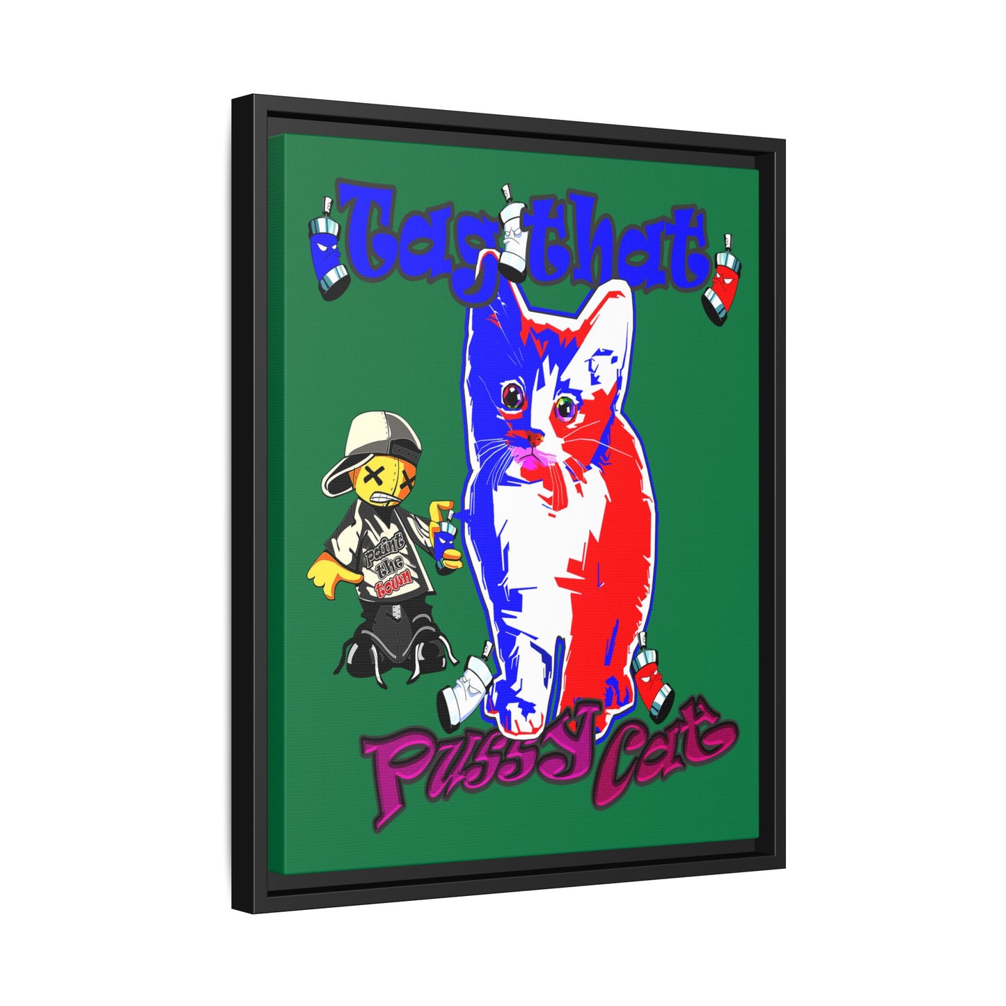 tag that - framed canvas art (dark green)