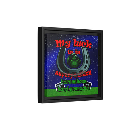 my luck - framed canvas art ('snoops' background)