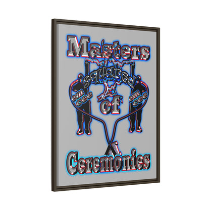 em cee squared - framed canvas art (light grey)