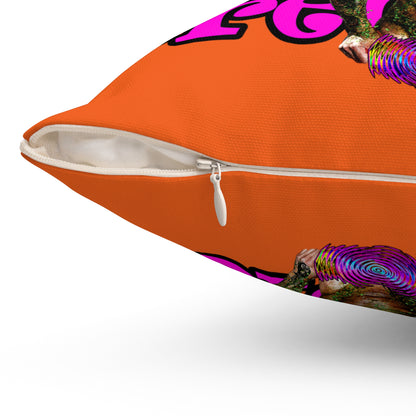 hoes b4 bros - Spun Polyester Square Pillow - (orange)