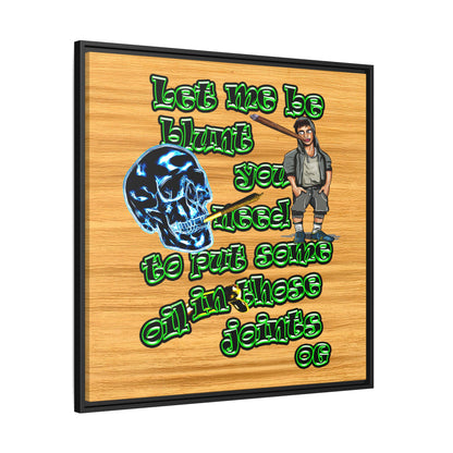 og - framed canvas art (butterscotch wood finish)