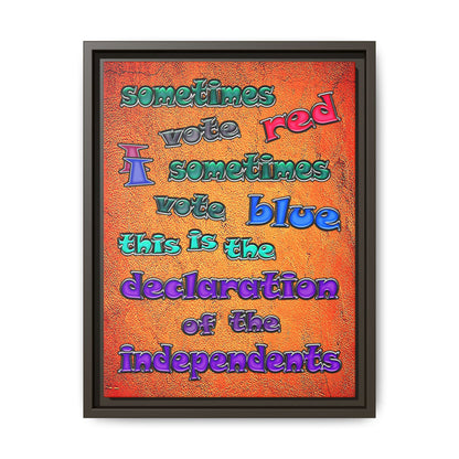 declaration of the independents - framed canvas art (burnt orange)